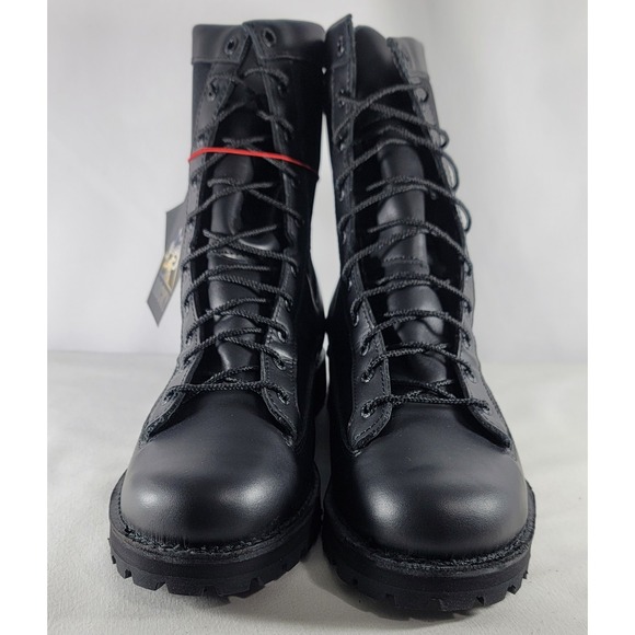 Rocky Men\'s Black Leather Portland Lace-up‎ Waterproof Combat Boots Vibram Soles main image 5